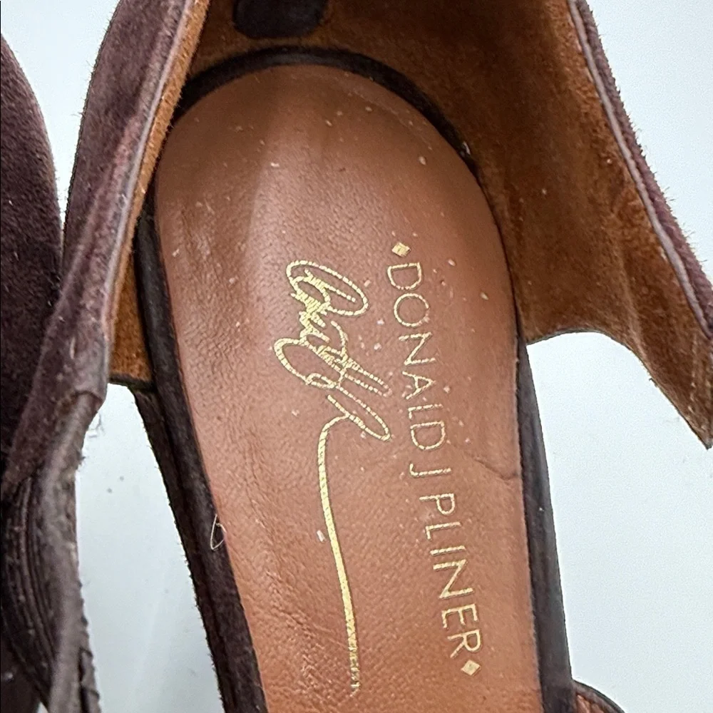 Donald J. Pliner lawney Dark Brown Wedge Sandals women 8M suede event goth Y2K